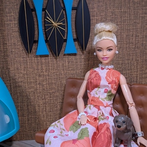 Orologio Barbie Mod in stile anni '50 MCM, mobili in scala 1:6