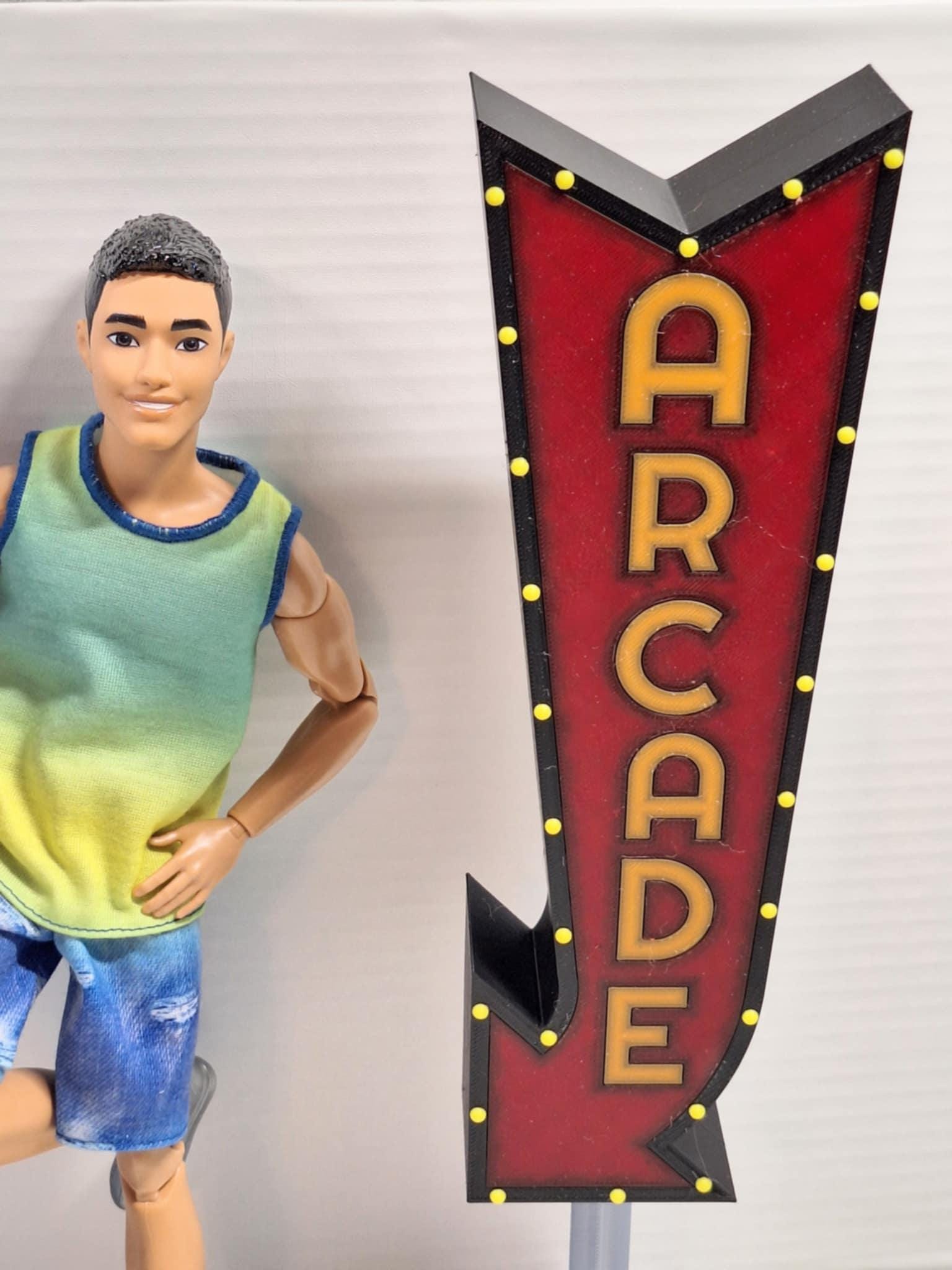 1:6 Scale Arcade Sign for Barbie Doll Game Room - Etsy