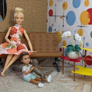 MCM Mod Style Barbie Sofa 1:6 Scale Couch Custom Doll Furniture!