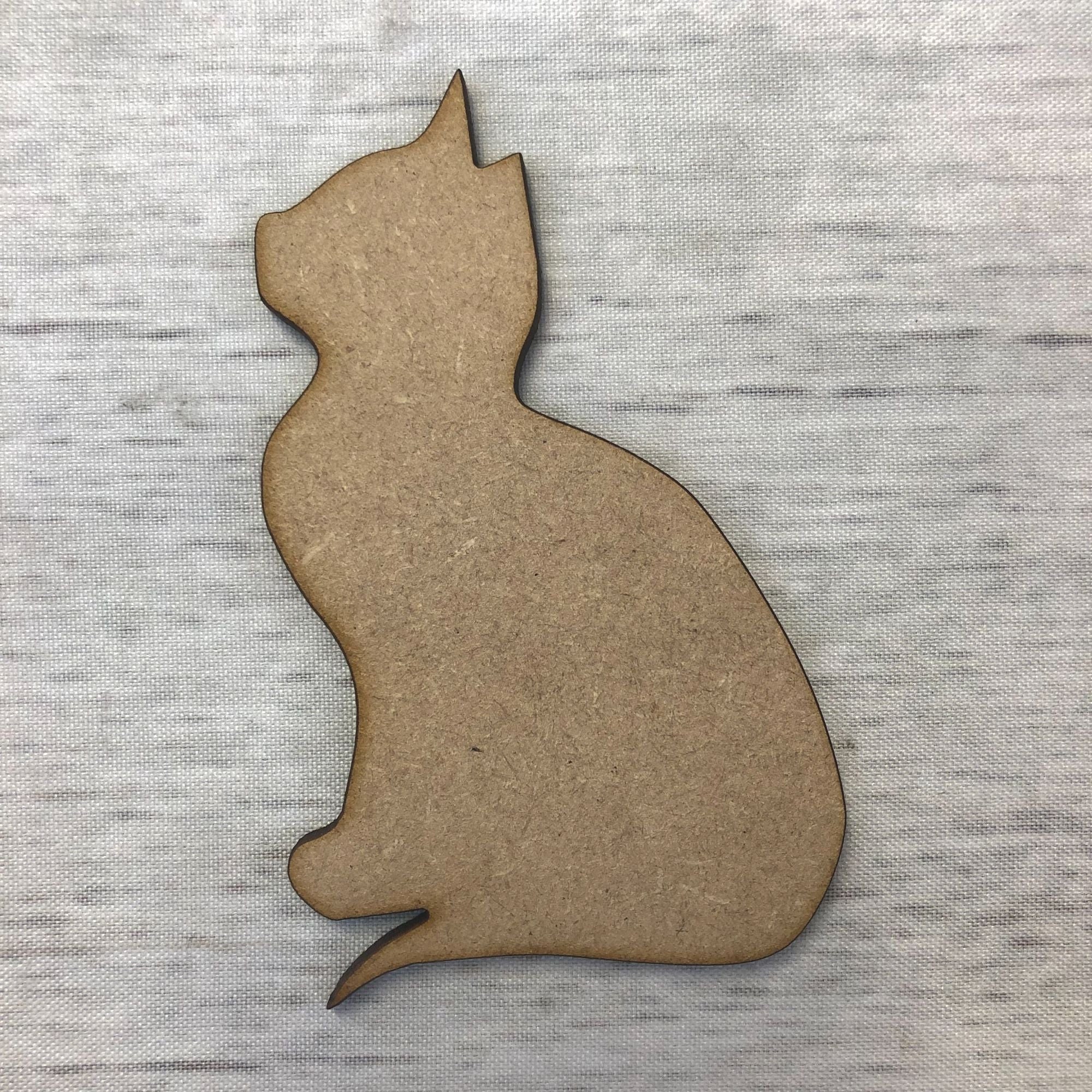 Cat - Laser Cut Out Unfinished Wood Craft Shape CAT15 Cat - Laser Cut Out Unfinished Wood Craft Shape CAT15