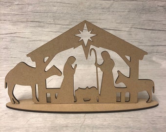 Christmas Nativity scene - freestanding scene 3 MDF Wood Base Wooden Blank Craft