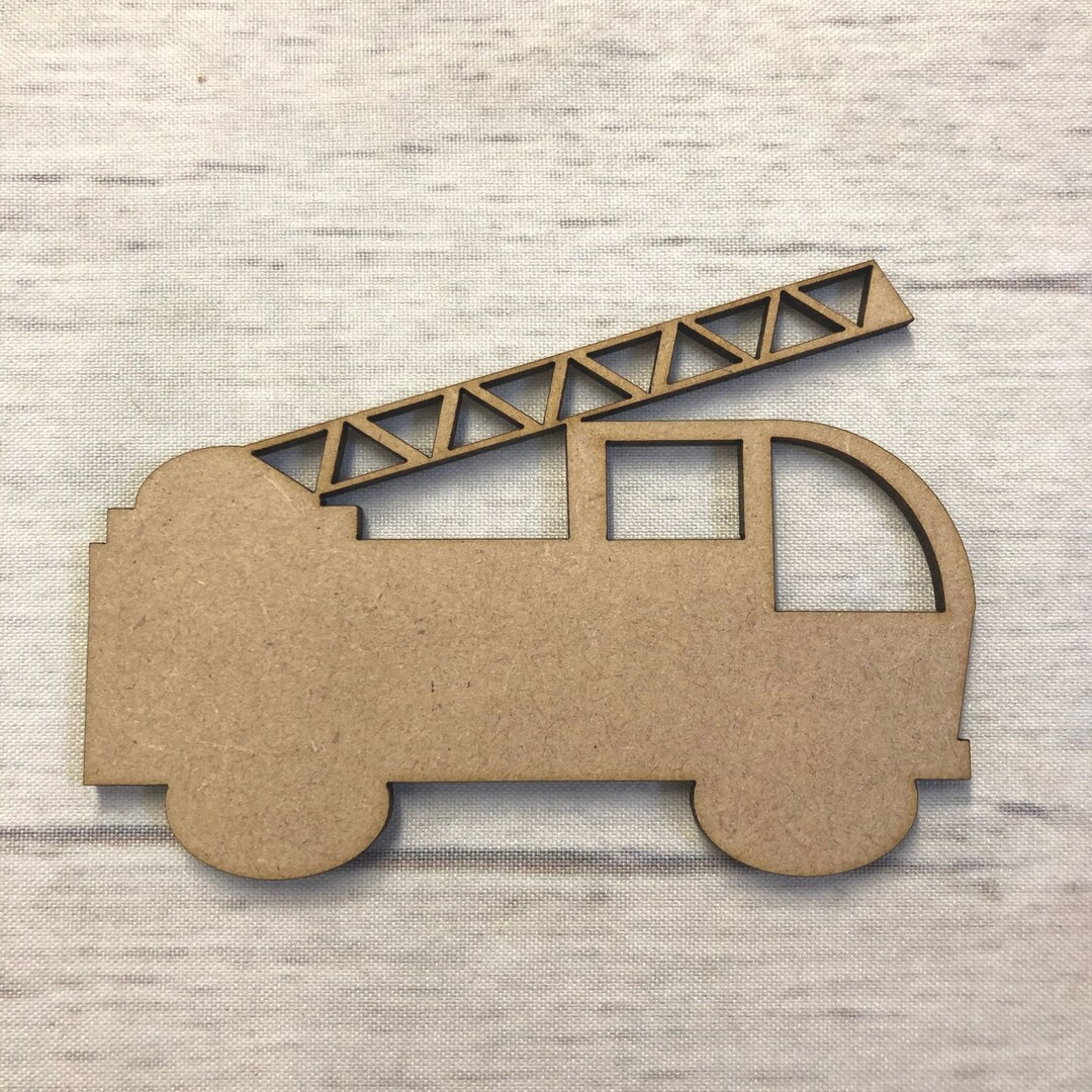 Fire Engine MDF Wood Transport Base Wooden Blank Craft - Etsy UK