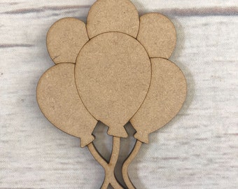 Balloons Bunch MDF Wood Base Wooden Blank Craft