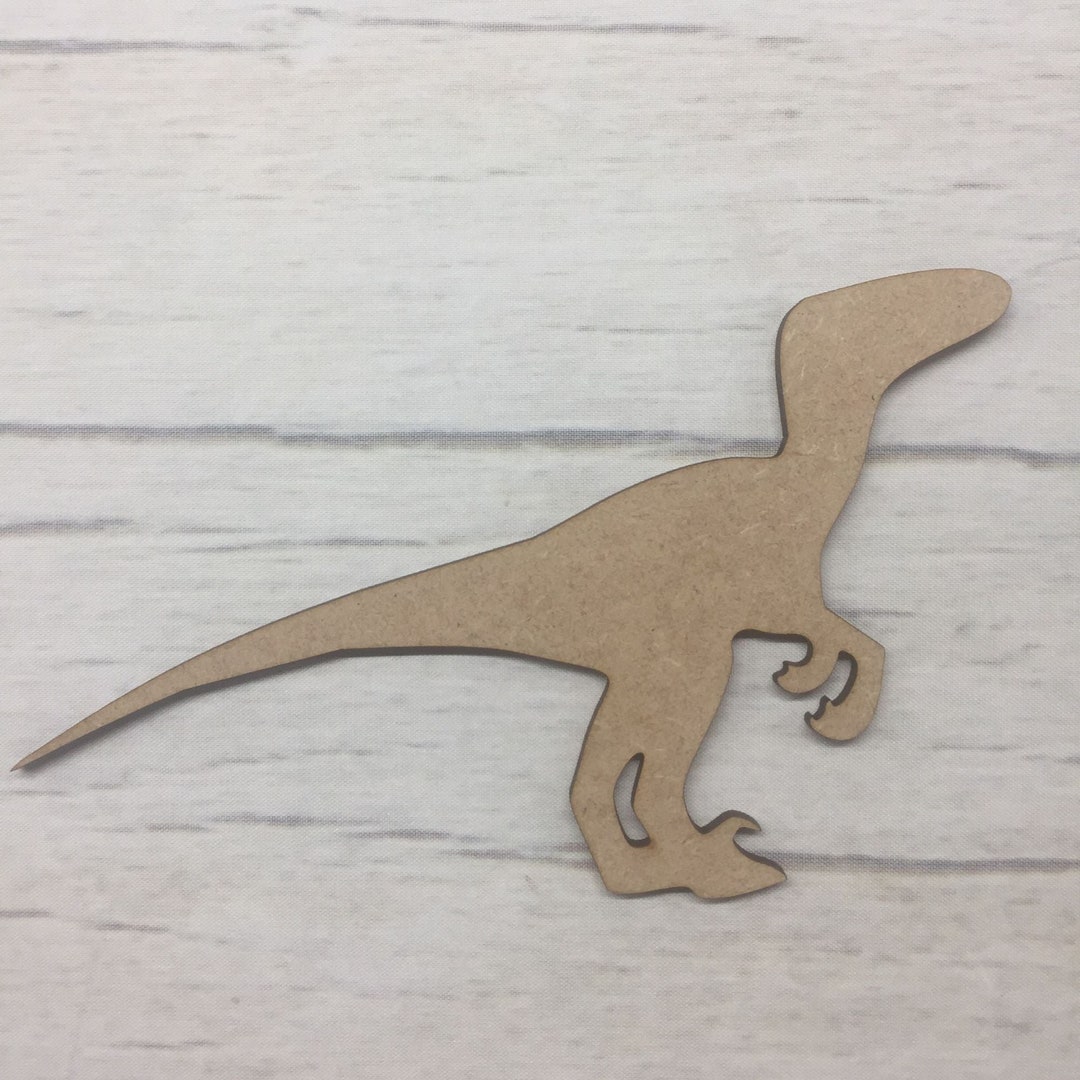 Dinosaur 5 - Raptor MDF Wood Base Wooden Blank Craft - Etsy UK