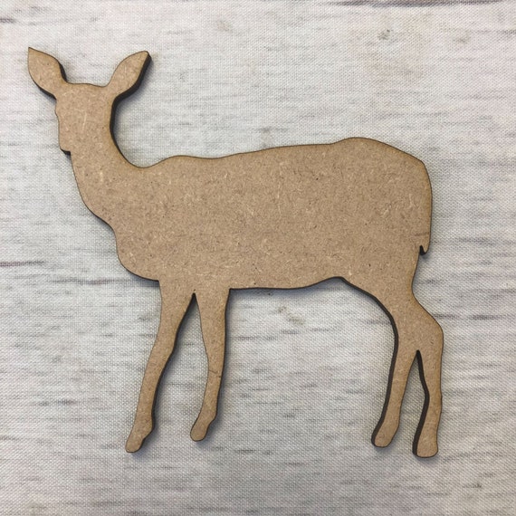 Deer - Laser Cut Out Unfinished Wood Craft Shape DER4 Deer - Laser Cut Out Unfinished Wood Craft Shape DER4