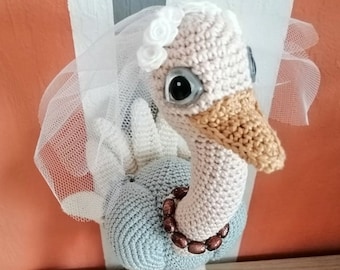 Bridal bouquet, crocheted throwing bouquet PDF crochet pattern