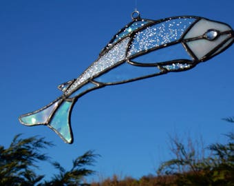 5x16 GLASS ART PANEL FOLK ART SUN FARM CAT FISH SUNCATCHER CELEBRATE LIFE 