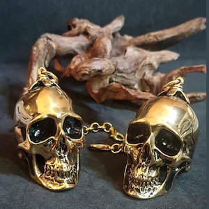 Skull ear weights- goth ear hangers, guage earring