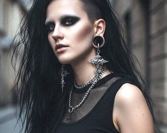Cross ear weights, Goth ear weight/ ear weight/ear hanger
