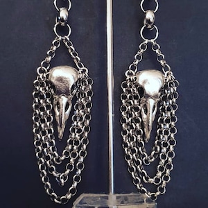 Pesas para orejas góticas, pesas para orejas, pesas para orejas con forma de calavera de pájaro, pesas para orejas de cuarzo, pendiente de calibre, 1 par