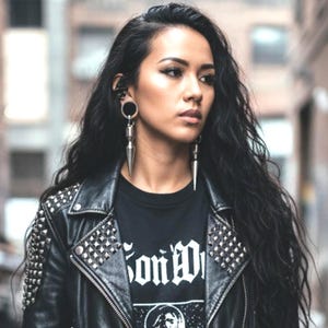 Pesas para orejas con pinchos - Perchas góticas para orejas, pendientes para tapones - Pendientes con bisagra