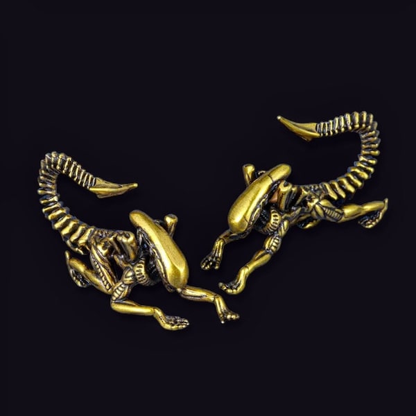 Alien ear hangers/brass ear hangers/ear weight