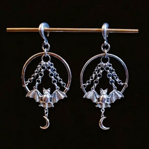 Goth ear weights- ear hanger- bat ear weight-stretched lobes earring