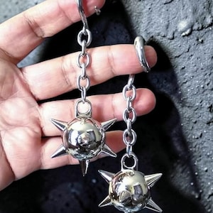 Cintres d'oreilles sphériques, boucles d'oreilles punk rock pour bouchons - poids d'oreilles sphériques