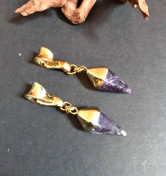ear weights,drop ear weights,dangle ear hanger,guage earring Amethyst stone ear hangers