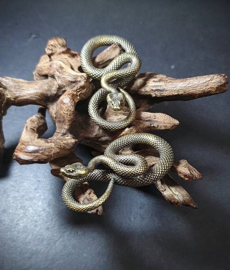 brass cobra ear hangers snake ear weights-stretched lobes jewellery Snake ear weights