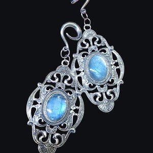 Labradorite ear hangers, Labradorite ear weights, ear hangers