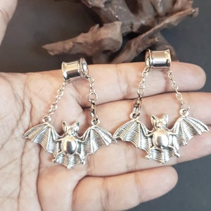 Bat earring Tribal earring-hoop earring-bohemian earring-earrings for plugs-ethnic earring-boho earring-antique silver earring