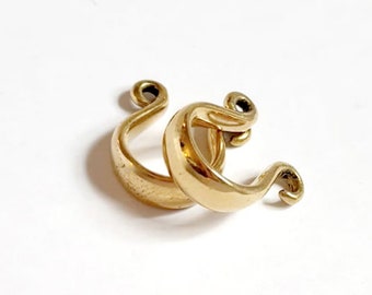 Ear weight hook- omega ear hanger hooks-brass hooks-6mm brass hooks-1 pair
