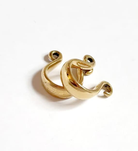 Ear weight hook- omega ear hanger hooks-brass hooks-6mm brass hooks-1 pair