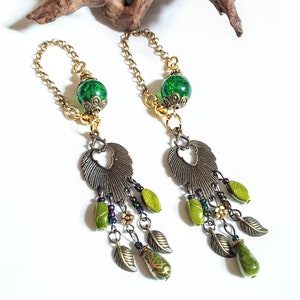 Boho ear hangers, earrings for plugs- hippie ear hangers