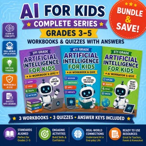 AI-paket för barn – komplett serie | Årskurs 3–5 | Quiz om artificiell intelligens