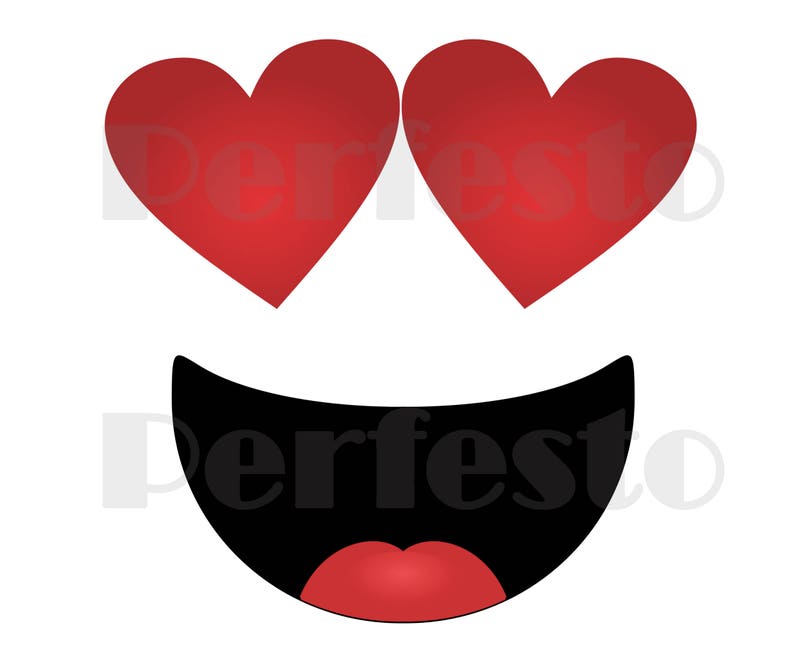 Printable Heart Eyes Emoji Iron on Transfer / Emoji Shirt / Emoji T ...