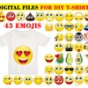 Printable Emoji Iron on Transfer, Cool Emoji, Emoji Shirt, Emoji T ...