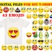 43 Pack Printable Emoji Iron on Transfers for Shirts, Emoji Shirt ...