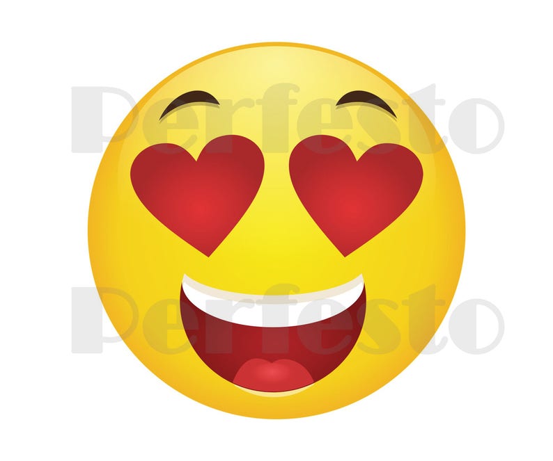 Printable Heart Eyes Emoji Iron on Transfer / Emoji Shirt / Emoji T ...