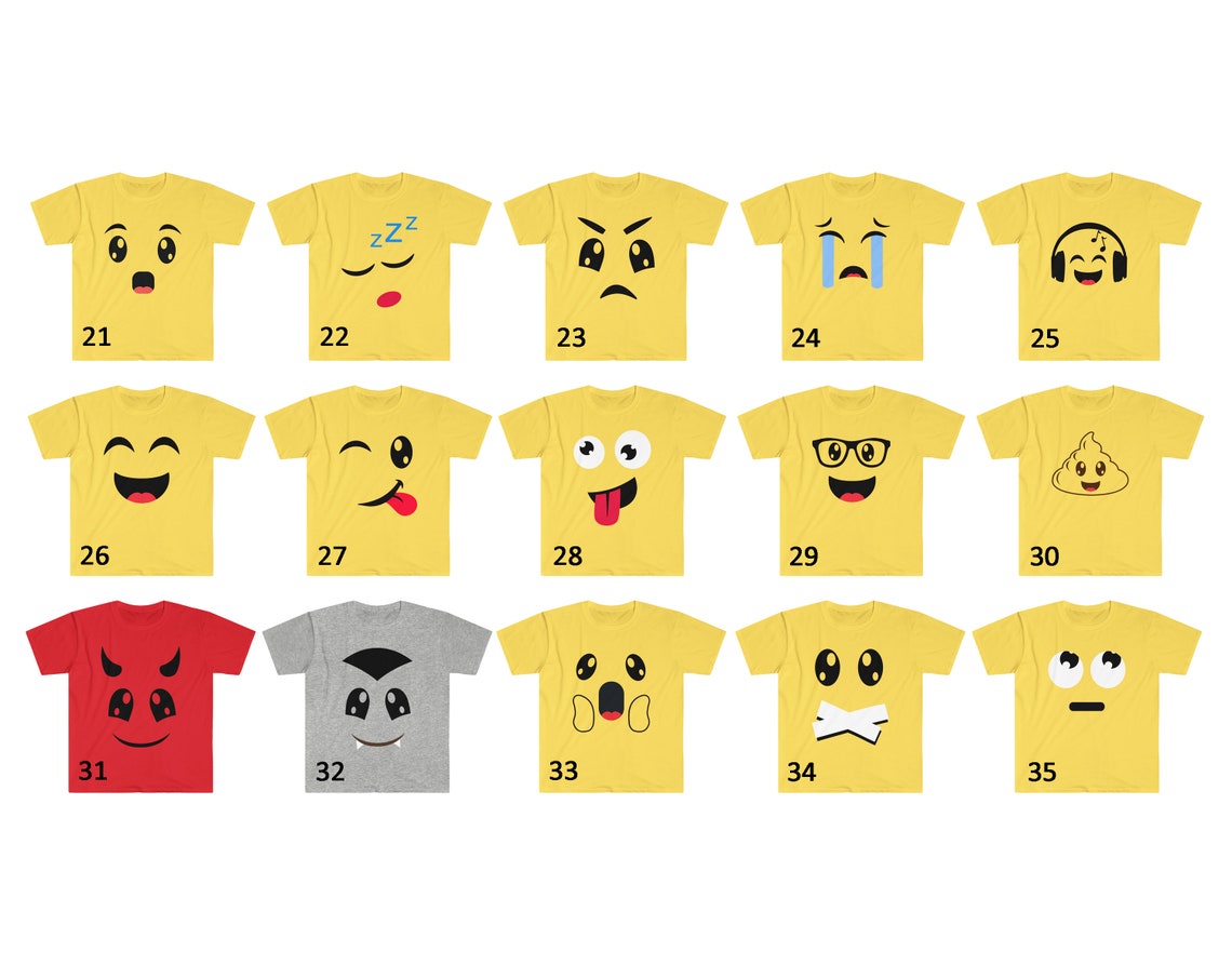 Yellow Emoji Thirts / Emoji Shirts / Emoji Birthday Shirts / Emoji