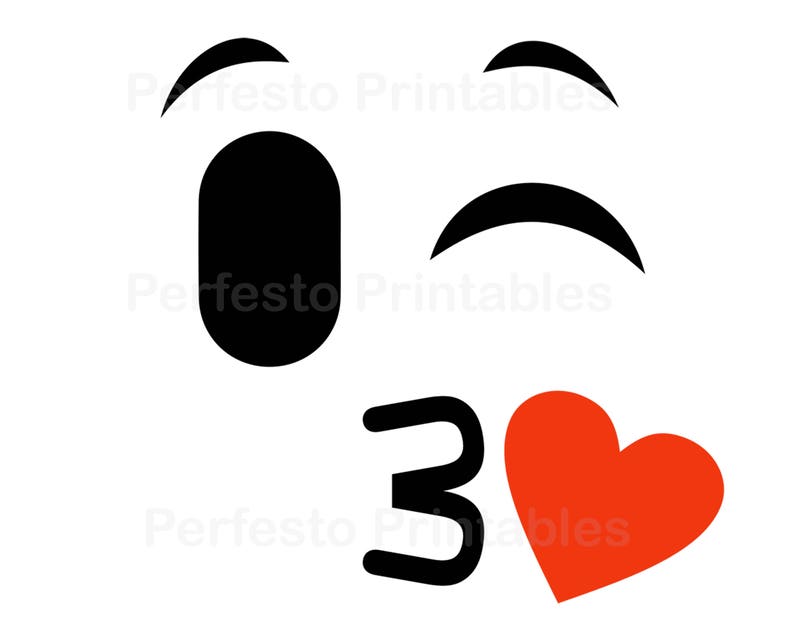 Printable Emoji Iron on transfer, Kissing Emoji, Emoji Shirt, Emoji T-shirt, Emoji Birthday Shirt, Emoji Party T-shirt image 3