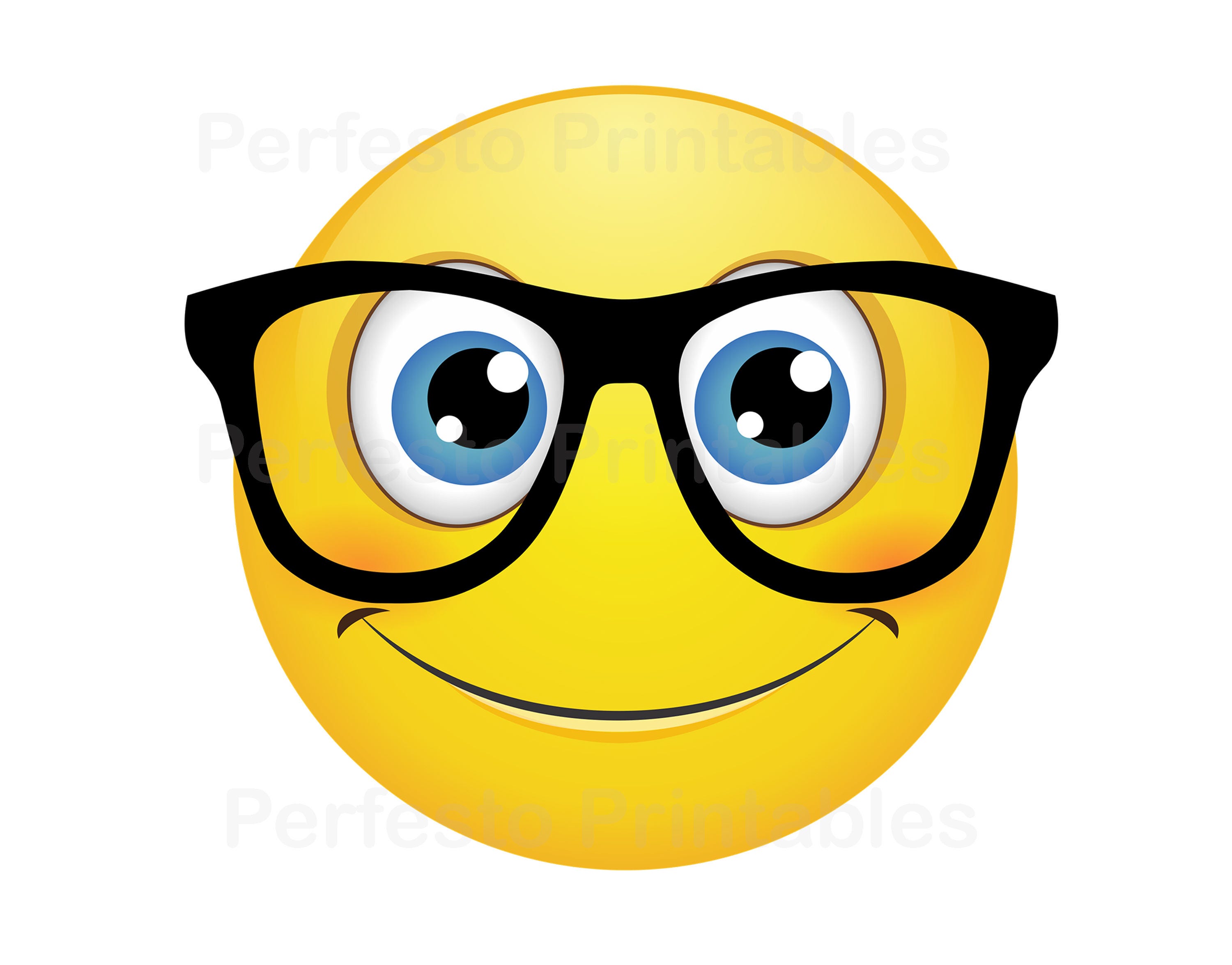 Printable Nerd Emoji Iron on Transfer / Emoji Shirt / Emoji T-shirt ...