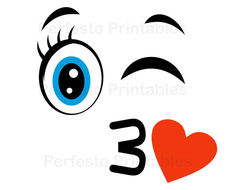 Printable Emoji Iron on transfer, Kissing Emoji, Emoji Shirt, Emoji T-shirt, Emoji Birthday Shirt, Emoji Party T-shirt image 2