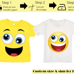 Printable Crazy Emoji Iron on transfer / Emoji Shirt / Emoji T-shirt / Emoji Birthday Shirt / Emoji Party T-shirt /  Instant Download