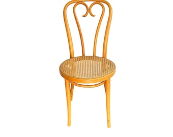 Vintage 1960s Mid-Century Radomsko Thonet Style "Sweetheart" Bentwood Cane Chair