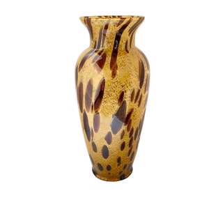 Italian Art Glass Maestri Vetrai Tortoise Pattern Vase