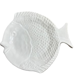 Vintage Olfaire White Ceramic Fish Shaped Serving Plate - Portugal