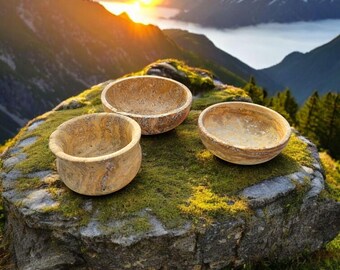 Holy Stone Schale | Handarbeit | Energetischer Heilstein mit hoher Bovis-Einheit | Strahlenschutz | Golden Stone | 5D+++++