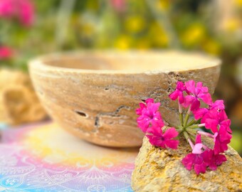 Holy Stone GÖTTINNEN SCHALE | Handarbeit | Energetischer Heilstein mit hoher Bovis-Einheit | Strahlenschutz | Golden Stone | 5D+++++