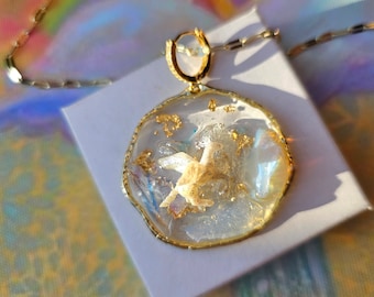 Amuleto di cristallo ANDARA | PEGASO BIANCO / Oro 5D++++++ Luce dorata Andara