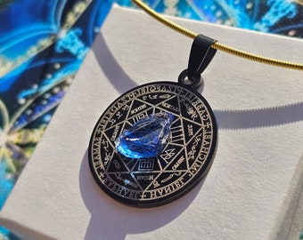 Magisches Schutz-Amulett mit ANDARA-Rohkristall |  Siegel der Sieben Erzengel | 5D+++++ Schutz-Amulett