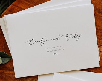 Modèle d'enveloppe de mariage élégant Modèle d'enveloppe d'adresse Enveloppe de mariage Modèle d'enveloppe imprimable Calligraphie moderne 110