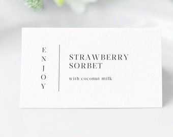 Modern Minimalist Buffet Label Template Printable Wedding Food Label Card elegant INSTANT DOWNLOAD, 100% Editable, Elegant Modern 101