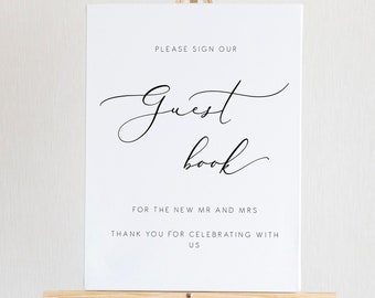 Editable Guest Book Sign Template Wedding Minimal Sign Printable Guest Book sign Wedding gift Wedding guest Printable Sign Editable PDF 110