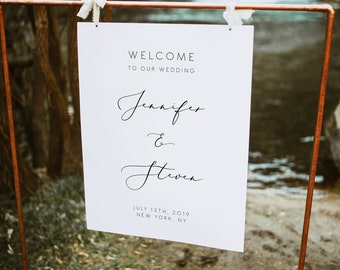 Elegant Wedding Welcome Sign, Modern Welcome Wedding Sign, Printable Wedding Welcome Sign, Instant Download, Editable Welcome Sign DIY 110