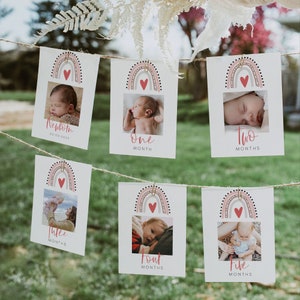 Rosa Regenbogen Fotobanner zum 1.Geburtstag, Boho Geburtstagsbanner, Geburtstagsbanner, Geburtstagsbanner, Babyparty BOBO Geburtstagsbanner