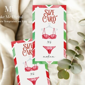 Elf Festive Lingerie Card Template, Brides Size Panty Card, Bachelorette Insert card Instant Download Printable, Elfed Up Brides Sizes Card