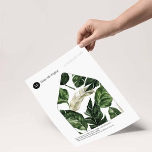Tropical greenery envelope liner template, Botanical greenery envelope liner, Instant Download 119