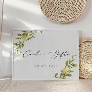 Letrero imprimible de limón / Tarjetas y regalos, Letrero imprimible de regalo de boda de limón moderno, Letrero imprimible de despedida de soltera de cítricos amarillos, Letreros imprimibles de baby shower 122